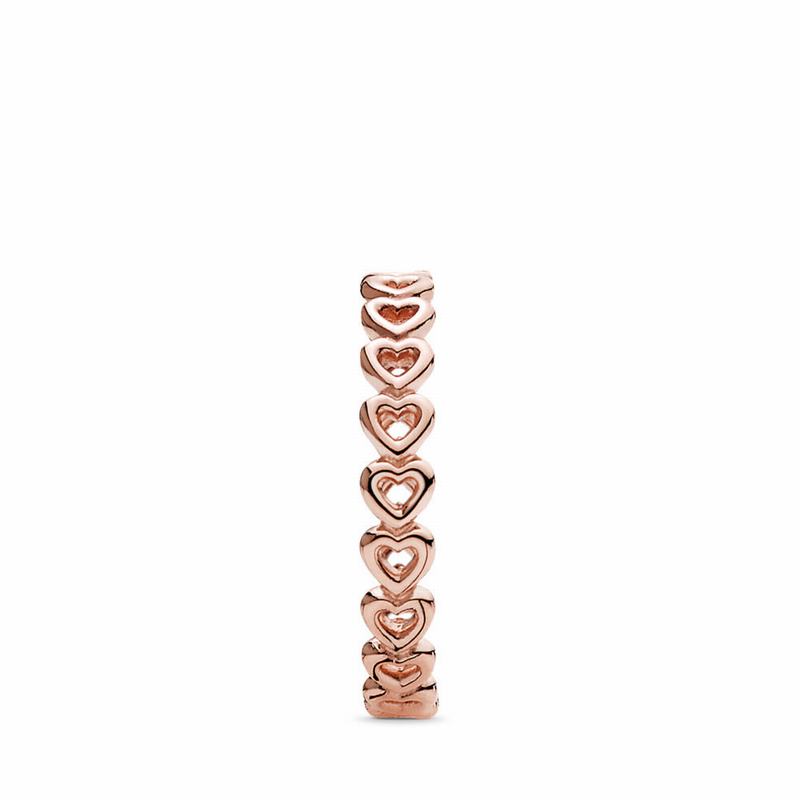 Pandora Band Of Hearts Stackable Ring - Pandora Rose - Canada | XC3337QW